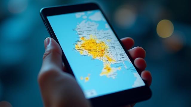 Larawan ng dashboard ng GIS na nagpapakita ng pagsusuri ng spatial data at mga graph